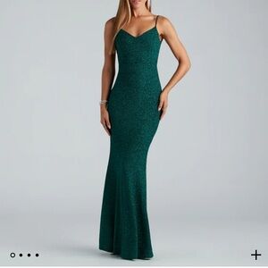 Backless glitter mermaid prom dress